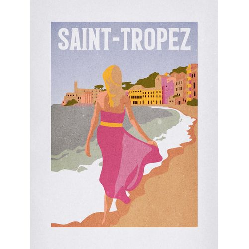 4055065176685 - Wandbild »Vintage Travel Saint-Tropez« (1 St) Deutsches Premium-Poster Fotopapier mit seidenmatter Oberfläche und hoher Lichtbeständigkeit Für fotorealistische Drucke mit gestochen scharfen Details und hervorragender Farbbrillanz