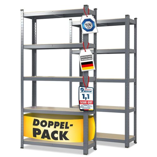 4066088893237 - karatcommercial Schwerlastregal Lakota Traglast bis 875 kg Individuell einsetzbar Grau