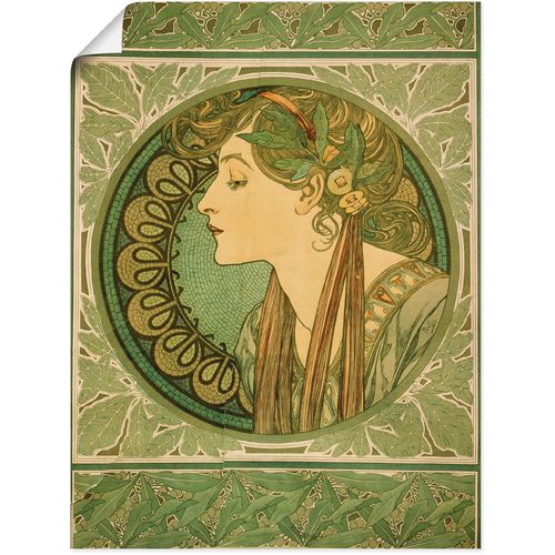 4058661219978 - Wandbild ARTLAND Lorbeer 1921 Bilder Gr B H 30 cm x 40 cm Poster Frau 1 St grün Bild Metallbild Metallbilder Bilder als Alubild Leinwandbild Wandaufkleber oder Poster in versch Größen