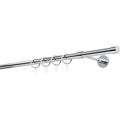 4066866135320 - Gardinenstange MYDECO 20mm Cap Wandträger 14 cm Gardinenstangen Gr L 390 cm 1 läufig grau (chromfarben) Gardinenstangen Wandmontage 4066866135320 - Gardinenstange MYDECO 20mm Cap Wandträger 14 cm Gardinenstangen Gr L 390 cm 1 läufig grau (chromfarben) Gardinenstangen Wandmontage