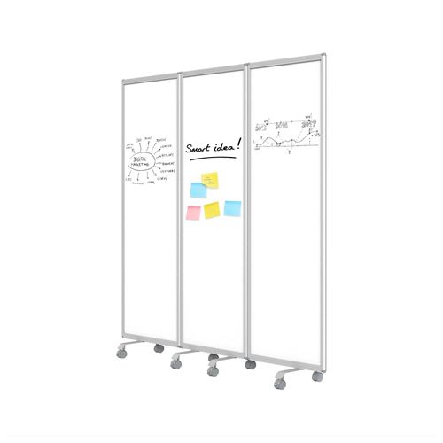4066088609296 - Floordirekt - Mobile Trennwand Präsentationsboard Whiteboardoberfläche 3-teilig 180 x 180 cm - Weiß 4066088609296 - Floordirekt - Mobile Trennwand Präsentationsboard Whiteboardoberfläche 3-teilig 180 x 180 cm - Weiß