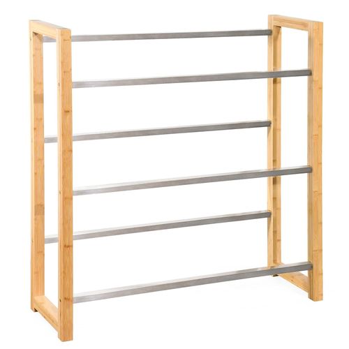 4069009011772 - Floordirekt - Bambus-Flaschenkastenständer Flash Robustes Lagerregal 112 x 106 x 32 cm