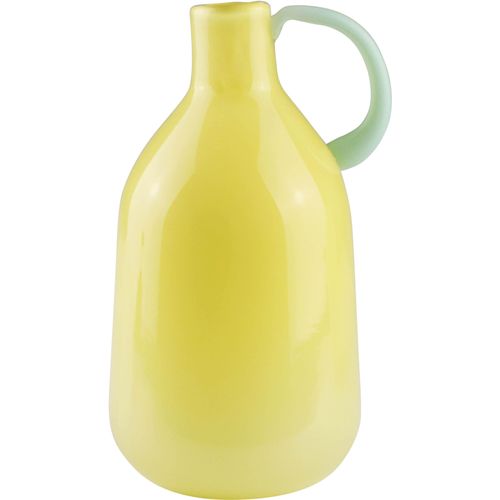 4056422204812 - Dekovase AM DESIGN Gelbe Glasvase mit grünem Griff gelb B9cm H165cm Glas Vasen für einen frischen modernen Look 4056422204812 - Dekovase AM DESIGN Gelbe Glasvase mit grünem Griff gelb B9cm H165cm Glas Vasen für einen frischen modernen Look