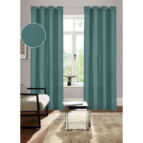 4068223569021 - Vorhang BRUNO BANANI Lagan Gr 1 grün (dunkelgrün) B140cm H145cm Polyester Polyester Gardinen 2-er Set gewebt Microfaser versch Größen einfarbig Bestseller 4068223569021 - Vorhang BRUNO BANANI Lagan Gr 1 grün (dunkelgrün) B140cm H145cm Polyester Polyester Gardinen 2-er Set gewebt Microfaser versch Größen einfarbig Bestseller