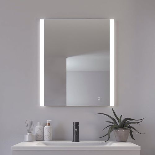 5705387009718 - Badspiegel LOEVSCHALL Vega Quadratisch Badzimmerspiegel mit LED Beleuchtung Lichtspiegel silber Spiegel B H T 66cm x 76cm x 27cm Spiegelglas Touchpanel für Lichtsteuerung Dimmbar Spiegel Dänisches Design B66cm H76cm T27cm 5705387009718 - Badspiegel LOEVSCHALL Vega Quadratisch Badzimmerspiegel mit LED Beleuchtung Lichtspiegel silber Spiegel B H T 66cm x 76cm x 27cm Spiegelglas Touchpanel für Lichtsteuerung Dimmbar Spiegel Dänisches Design B66cm H76cm T27cm