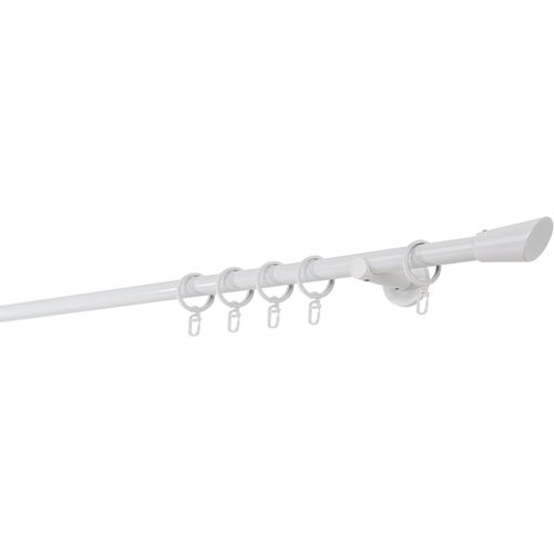 4066866107730 - Ondeco - Gardinenstange auf Maß 20mm Rag 1-lauf Vorhangstange Wandträger 65cm Stilgarnitur mit Ringen für Vorhänge - Weiß - 390cm 4066866107730 - Ondeco - Gardinenstange auf Maß 20mm Rag 1-lauf Vorhangstange Wandträger 65cm Stilgarnitur mit Ringen für Vorhänge - Weiß - 390cm