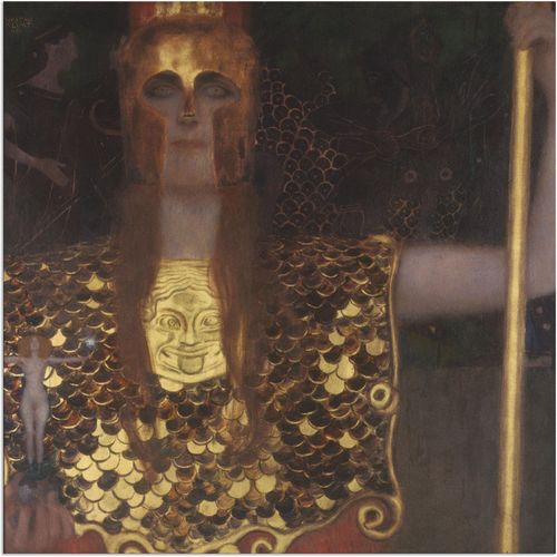 4058661179708 - Wandbild ARTLAND Pallas Athene 1898 Bilder Gr B H 70 cm x 70 cm Alu-Dibond-Druck klassische Fantasie 1 St goldfarben Bild Poster Bilder als Alubild Leinwandbild Wandaufkleber oder in versch Größen