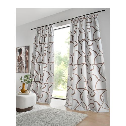 6936782377433 - Vorhang HEINE HOME Gr 1 braun (weiß braun) B135cm H145cm Polyester Gardinen 6936782377433 - Vorhang HEINE HOME Gr 1 braun (weiß braun) B135cm H145cm Polyester Gardinen