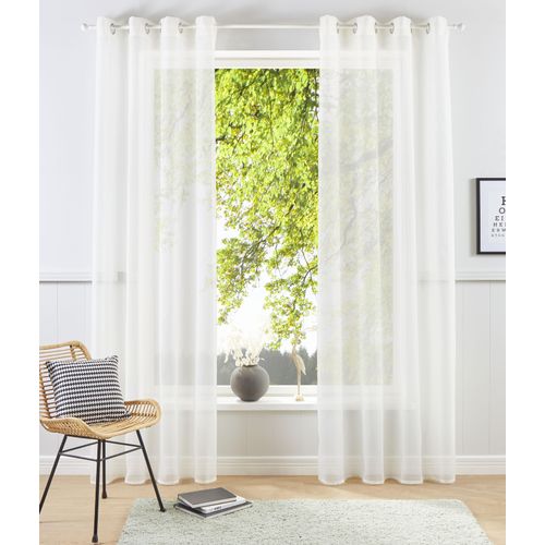 4067602829466 - Gardine MY HOME XANA mit Ösen Kräuselband oder Schlaufen Gr 4 beige (creme) B140cm H245cm Voile Polyester Gardinen Bestseller einfarbig 1 bzw 2 Schals pflegeleicht Schal 4067602829466 - Gardine MY HOME XANA mit Ösen Kräuselband oder Schlaufen Gr 4 beige (creme) B140cm H245cm Voile Polyester Gardinen Bestseller einfarbig 1 bzw 2 Schals pflegeleicht Schal