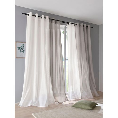 4016478985080 - Vorhang KUTTI Brondby Gr 1 weiß B135cm H145cm Leinenstruktur Polyester Gardinen Landhausgardine Leinenoptik Natur 4016478985080 - Vorhang KUTTI Brondby Gr 1 weiß B135cm H145cm Leinenstruktur Polyester Gardinen Landhausgardine Leinenoptik Natur
