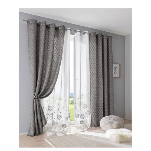 4016478046446 - Vorhang HEINE HOME Gr 1 grau B135cm H145cm Polyester Gardinen 4016478046446 - Vorhang HEINE HOME Gr 1 grau B135cm H145cm Polyester Gardinen