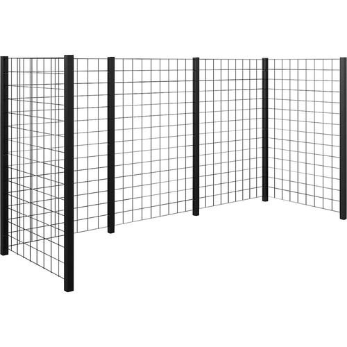 5703393166593 - Mülltonnenabtrennung Stahlspalier LxBxH 2880 x 990 x 1470 mm schwarz 5703393166593 - Mülltonnenabtrennung Stahlspalier LxBxH 2880 x 990 x 1470 mm schwarz