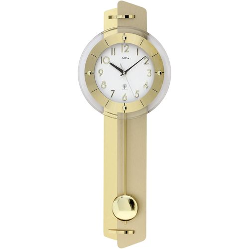 4037445150010 - Funk-Pendelwanduhr AMS F5264 grau (messingfarben) Wanduhren B H L 24cm x 8cm x 70cm Quarzuhr Esszimmer Wohnzimmer Made in Germany 4037445150010 - Funk-Pendelwanduhr AMS F5264 grau (messingfarben) Wanduhren B H L 24cm x 8cm x 70cm Quarzuhr Esszimmer Wohnzimmer Made in Germany