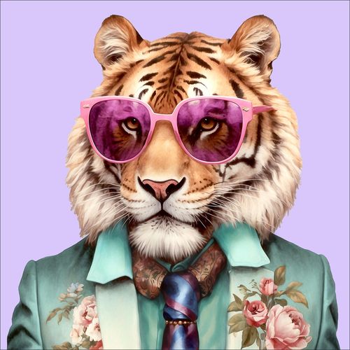 4019449522796 - Glasbild TIGER WITH GLASSES 4019449522796 - Glasbild TIGER WITH GLASSES