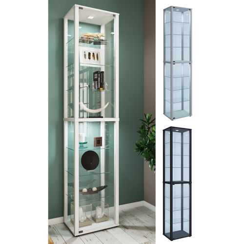 4051814415340 - Glasvitrine stehend Vitrine Glas mit ESG-Sicherheitsglas Maße ca H 227 x B 50 x T 38 cm Standvitrine Glas Modern und platzsparend Glas Vitrinenschrank – Kavisa XL 4051814415340 - Glasvitrine stehend Vitrine Glas mit ESG-Sicherheitsglas Maße ca H 227 x B 50 x T 38 cm Standvitrine Glas Modern und platzsparend Glas Vitrinenschrank – Kavisa XL