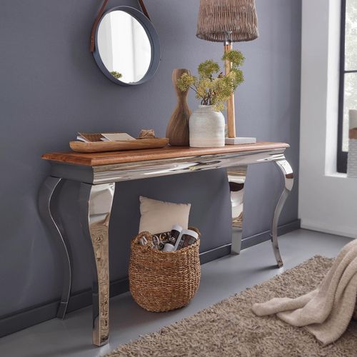 4250950295179 - Konsolentisch Massivholz 130 cm Flurtisch Anrichte Modern Schreibtisch