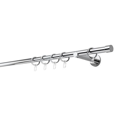 4066866113434 - Gardinenstange MYDECO 20mm Cap Wandträger 12 cm Gardinenstangen Gr L 200 cm 1 läufig grau (chromfarben) Gardinenstangen Wandmontage 4066866113434 - Gardinenstange MYDECO 20mm Cap Wandträger 12 cm Gardinenstangen Gr L 200 cm 1 läufig grau (chromfarben) Gardinenstangen Wandmontage