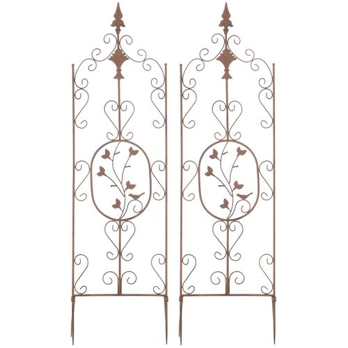 4255716327095 - 2er Set Pflanzen-Rankgitter Burgus Aus Eisen I Rankhilfe Für Kletterpflanzen Im Landhausstil