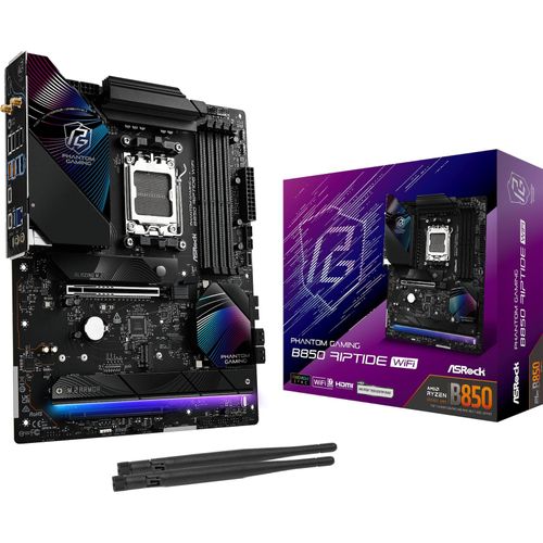 4711581490079 - B850 Riptide WiFi Mainboard - AMD B850 - AMD AM5 socket - DDR5 RAM - ATX 4711581490079 - B850 Riptide WiFi Mainboard - AMD B850 - AMD AM5 socket - DDR5 RAM - ATX