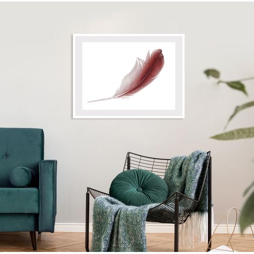 4049009915607 - Bild QUEENCE Muriel Bilder Gr B H 60 cm x 50 cm Wandbild Federn Querformat rot (weiß) Kunstdrucke gerahmt Federn 4049009915607 - Bild QUEENCE Muriel Bilder Gr B H 60 cm x 50 cm Wandbild Federn Querformat rot (weiß) Kunstdrucke gerahmt Federn