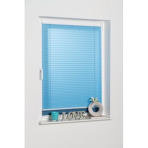 4260130361952 - Doppelplissee K-HOME Prato Plissees Gr 130 cm zweiseitig verschiebbar 70 cm blau (hellblau blau) Plissees ohne Bohren Plissee Tageslicht + Verdunklungsstoff