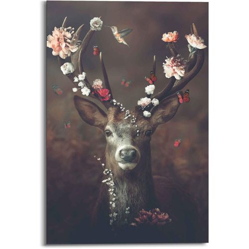 8714597598292 - Wandbild REINDERS Hirsch Romantisch - Kolibri Schmetterling Blumenkranz Bilder Gr B H 60 cm x 90 cm Hirsche 1 St braun Kunstdrucke 8714597598292 - Wandbild REINDERS Hirsch Romantisch - Kolibri Schmetterling Blumenkranz Bilder Gr B H 60 cm x 90 cm Hirsche 1 St braun Kunstdrucke
