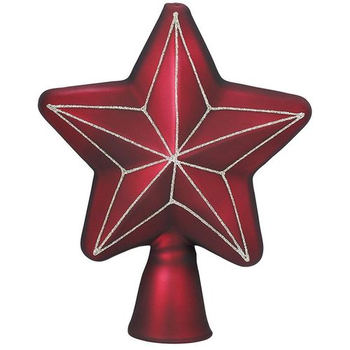 4061752122309 - Christbaumspitze MAGIC BY INGE Vintage Rose Weihnachtsdeko rot Christbaumschmuck Weihnachtsbaumschmuck lila (beere) Weihnachtsbaumschmuck hochwertiger Echtglas-Weihnachtsschmuck Höhe ca 17 cm