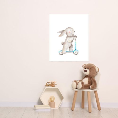 4069745105902 - Poster LÜTTENHÜTT Hase auf Roller grau (farbe bild(er) grau) B50cm H70cm T02cm Papier Bilder HD Premium Druck 4069745105902 - Poster LÜTTENHÜTT Hase auf Roller grau (farbe bild(er) grau) B50cm H70cm T02cm Papier Bilder HD Premium Druck