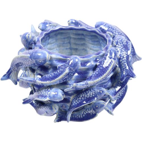 4056422141605 - Dekovase AM DESIGN Blaue Keramikvase mit Fischen blau B265cm H16cm Keramik Vasen ein maritimes Design das frischen Wind in Ihr Zuhause bringt 4056422141605 - Dekovase AM DESIGN Blaue Keramikvase mit Fischen blau B265cm H16cm Keramik Vasen ein maritimes Design das frischen Wind in Ihr Zuhause bringt