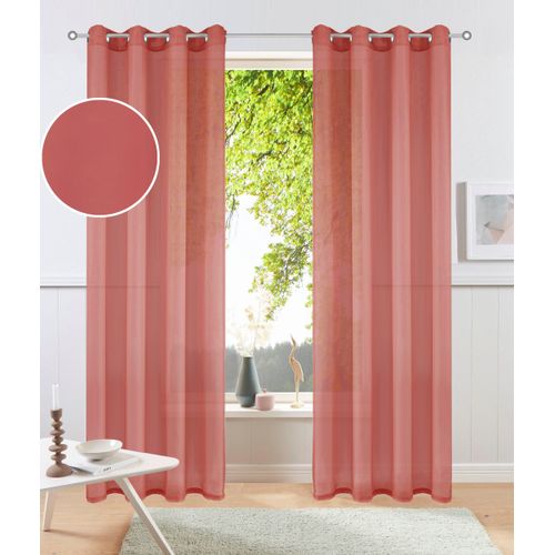 4068223588060 - Gardine MY HOME XANA mit Ösen Kräuselband oder Schlaufen Gr 1 orange (terra) B140cm H145cm Voile Polyester Gardinen Bestseller einfarbig 1 bzw 2 Schals pflegeleicht Schal 4068223588060 - Gardine MY HOME XANA mit Ösen Kräuselband oder Schlaufen Gr 1 orange (terra) B140cm H145cm Voile Polyester Gardinen Bestseller einfarbig 1 bzw 2 Schals pflegeleicht Schal