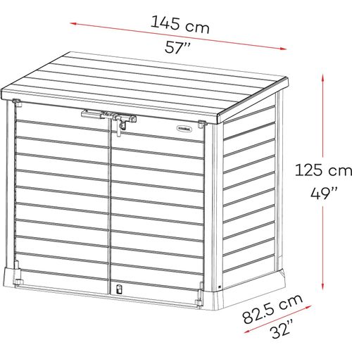 0638801866305 - Duramax StoreAway Aufbewahrungsbox Gartenhaus 2er Mülltonnenbox 1200 l 145 x 125 x 83 cm Kunststoff 0638801866305 - Duramax StoreAway Aufbewahrungsbox Gartenhaus 2er Mülltonnenbox 1200 l 145 x 125 x 83 cm Kunststoff