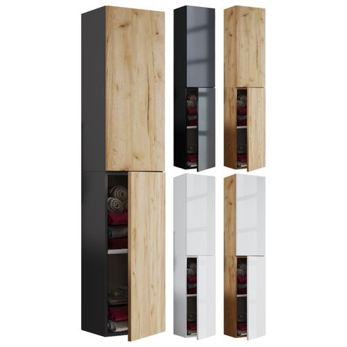 4051814384578 - Holz Badezimmerschrank Badmöbel Wandregal Badezimmer Badschrank Hochschrank Maße ca H 150 x B 33 x T 22 cm - Lendas 4051814384578 - Holz Badezimmerschrank Badmöbel Wandregal Badezimmer Badschrank Hochschrank Maße ca H 150 x B 33 x T 22 cm - Lendas