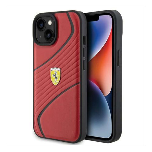 3666339170967 - Apple iPhone 15 Schutzhülle Case Cover Twist Metal Logo Rot