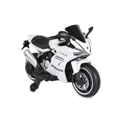 3801005001316 - Kinder Elektromotorrad Surfer Stützräder Fußstütze Bluetooth MP3-Ausgang weiß 3801005001316 - Kinder Elektromotorrad Surfer Stützräder Fußstütze Bluetooth MP3-Ausgang weiß