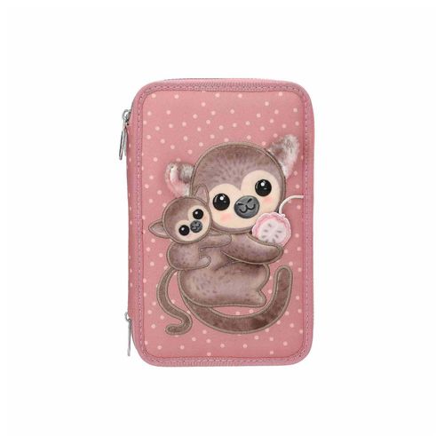 4010070703684 - 3-Fach Federtasche mit Affen-Applikation JUICY inkl Stifte TOPModel 75 x 13 x 20 cm 4010070703684 - 3-Fach Federtasche mit Affen-Applikation JUICY inkl Stifte TOPModel 75 x 13 x 20 cm