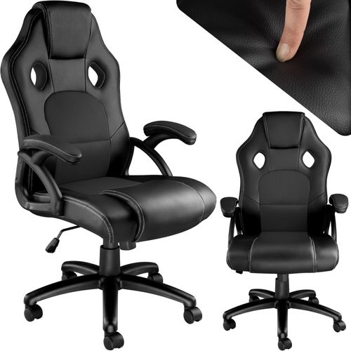 4061173073136 - tectake® Bürostuhl ergonomische Form Kunstlederbezug mit Mesh-Gewebe Belastbarkeit 120 kg