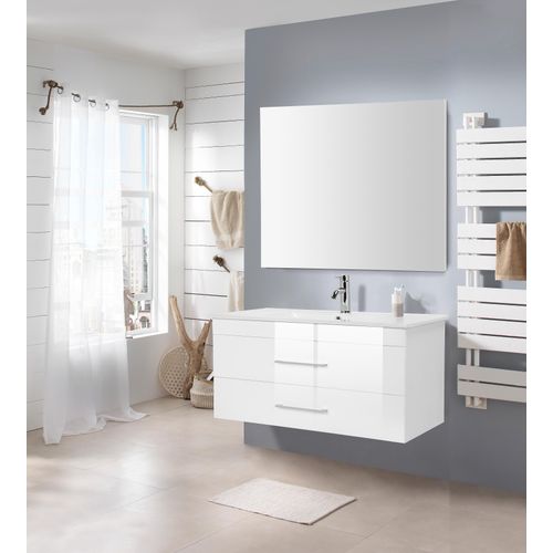 4068223454488 - Badspiegel WELLTIME Florenz weiß B100cm H60cm T18cm MDF Spiegel in drei Breiten (60cm80cm100cm) 4068223454488 - Badspiegel WELLTIME Florenz weiß B100cm H60cm T18cm MDF Spiegel in drei Breiten (60cm80cm100cm)