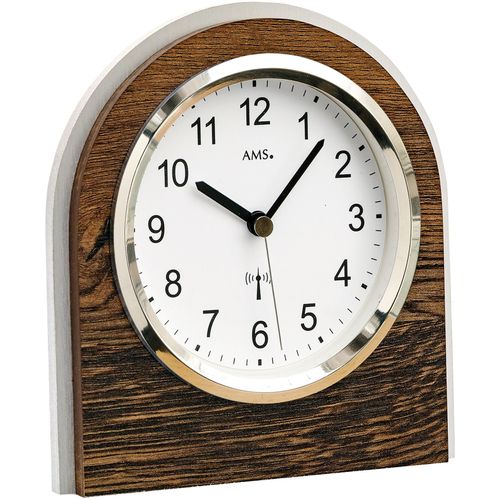 4037445159112 - Funktischuhr AMS F5196 braun (braun silberfarben) Tischuhren Wohnzimmer Esszimmer Made in Germany 4037445159112 - Funktischuhr AMS F5196 braun (braun silberfarben) Tischuhren Wohnzimmer Esszimmer Made in Germany