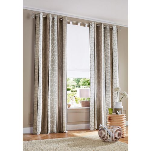 6944185496224 - Vorhang MY HOME Gosen Gr 3 grau (grau braun) B140cm H225cm Microfaser Polyester Gardinen Gardine 2-er Set Fertiggardine Längsstreifen
