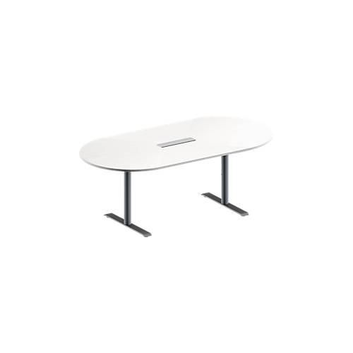 4251898817423 - Genius Konferenztisch MODENA FLEX 6-fach Anschluss Oval T-Fuß Rundrohr B 2000 x T 1000 x H 650-850 mm weiß weißalu 4251898817423 - Genius Konferenztisch MODENA FLEX 6-fach Anschluss Oval T-Fuß Rundrohr B 2000 x T 1000 x H 650-850 mm weiß weißalu
