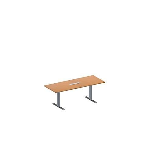 4251898817966 - Genius Konferenztisch MODENA FLEX 6-fach Anschluss Rechteck T-Fuß Rechteckrohr B 2000 x T 800 x H 650-850 mm Buche weißalu 4251898817966 - Genius Konferenztisch MODENA FLEX 6-fach Anschluss Rechteck T-Fuß Rechteckrohr B 2000 x T 800 x H 650-850 mm Buche weißalu