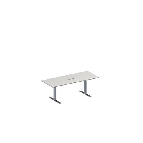 4251898817904 - Genius Konferenztisch MODENA FLEX 6-fach Anschluss Rechteck T-Fuß Rechteckrohr B 2000 x T 800 x H 650-850 mm lichtgrau weißalu 4251898817904 - Genius Konferenztisch MODENA FLEX 6-fach Anschluss Rechteck T-Fuß Rechteckrohr B 2000 x T 800 x H 650-850 mm lichtgrau weißalu
