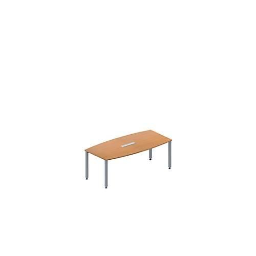 4251898816778 - Genius Konferenztisch MODENA FLEX 6-fach Tischanschlussfeld Boot 4-Fuß Quadratrohr B 2000 x H 720-840 mm Buche weißaluminium 4251898816778 - Genius Konferenztisch MODENA FLEX 6-fach Tischanschlussfeld Boot 4-Fuß Quadratrohr B 2000 x H 720-840 mm Buche weißaluminium