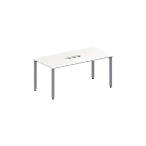4251898816389 - Genius Konferenztisch MODENA FLEX 6-fach Anschluss Rechteck 4-Fuß Quadratrohr B 1600 x T 800 x H 720-840 mm weiß weißalu 4251898816389 - Genius Konferenztisch MODENA FLEX 6-fach Anschluss Rechteck 4-Fuß Quadratrohr B 1600 x T 800 x H 720-840 mm weiß weißalu