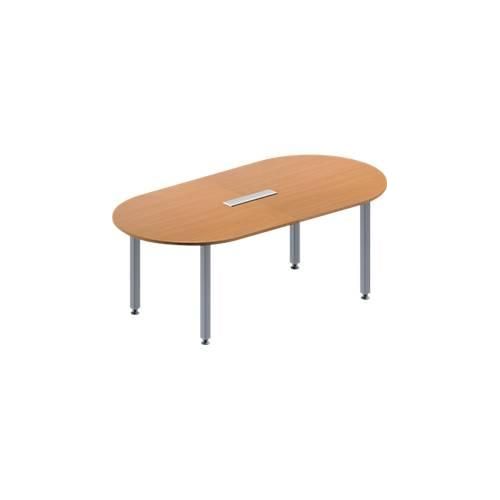 4251898816624 - Genius Konferenztisch MODENA FLEX 6-fach Anschluss Oval 4-Fuß Quadratrohr B 2000 x T 1000 x H 720-840 mm Buche weißalu 4251898816624 - Genius Konferenztisch MODENA FLEX 6-fach Anschluss Oval 4-Fuß Quadratrohr B 2000 x T 1000 x H 720-840 mm Buche weißalu