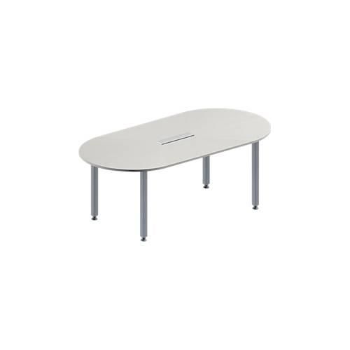 4251898816563 - Genius Konferenztisch MODENA FLEX 6-fach Anschluss Oval 4-Fuß Quadratrohr B 2000 x T 1000 x H 720-840 mm lichtgrau weißalu 4251898816563 - Genius Konferenztisch MODENA FLEX 6-fach Anschluss Oval 4-Fuß Quadratrohr B 2000 x T 1000 x H 720-840 mm lichtgrau weißalu