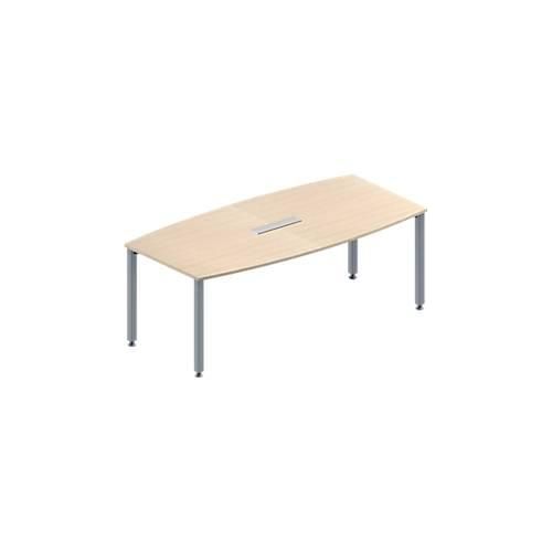 4251898816747 - Genius Konferenztisch MODENA FLEX 6-fach Tischanschlussfeld Boot 4-Fuß Quadratrohr B 2000 x H 720-840 mm Ahorn weißaluminium 4251898816747 - Genius Konferenztisch MODENA FLEX 6-fach Tischanschlussfeld Boot 4-Fuß Quadratrohr B 2000 x H 720-840 mm Ahorn weißaluminium