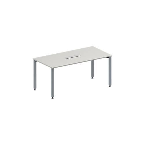 4251898816266 - Genius Konferenztisch MODENA FLEX 6-fach Anschluss Rechteck 4-Fuß Quadratrohr B 1600 x T 800 x H 720-840 mm lichtgrau weißalu 4251898816266 - Genius Konferenztisch MODENA FLEX 6-fach Anschluss Rechteck 4-Fuß Quadratrohr B 1600 x T 800 x H 720-840 mm lichtgrau weißalu