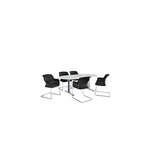 4250510825594 - Select Besprechungstisch Planova Basic mit Tischanschlussfeld Oval T-Fuß B 2000 x T 1000 x H 717 mm lichtgrau weißaluminium RAL 9006 4250510825594 - Select Besprechungstisch Planova Basic mit Tischanschlussfeld Oval T-Fuß B 2000 x T 1000 x H 717 mm lichtgrau weißaluminium RAL 9006