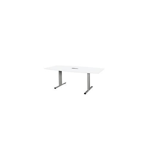 4250510831038 - Select Besprechungstisch Planova Basic mit Tischanschlussfeld Boot T-Fuß B 2000 x T 1000 x H 717 mm weiß weißaluminium RAL 9006 4250510831038 - Select Besprechungstisch Planova Basic mit Tischanschlussfeld Boot T-Fuß B 2000 x T 1000 x H 717 mm weiß weißaluminium RAL 9006
